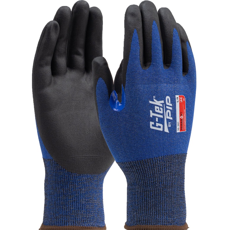 12 PACK PIP G-Tek Paradox Seamless Knit PolyKor Blended Glove with Foam Nitrile Coated Grip on Palm & Fingers with Reinforced Thumb Crotch – 21 Gauge – Touchscreen Compatible