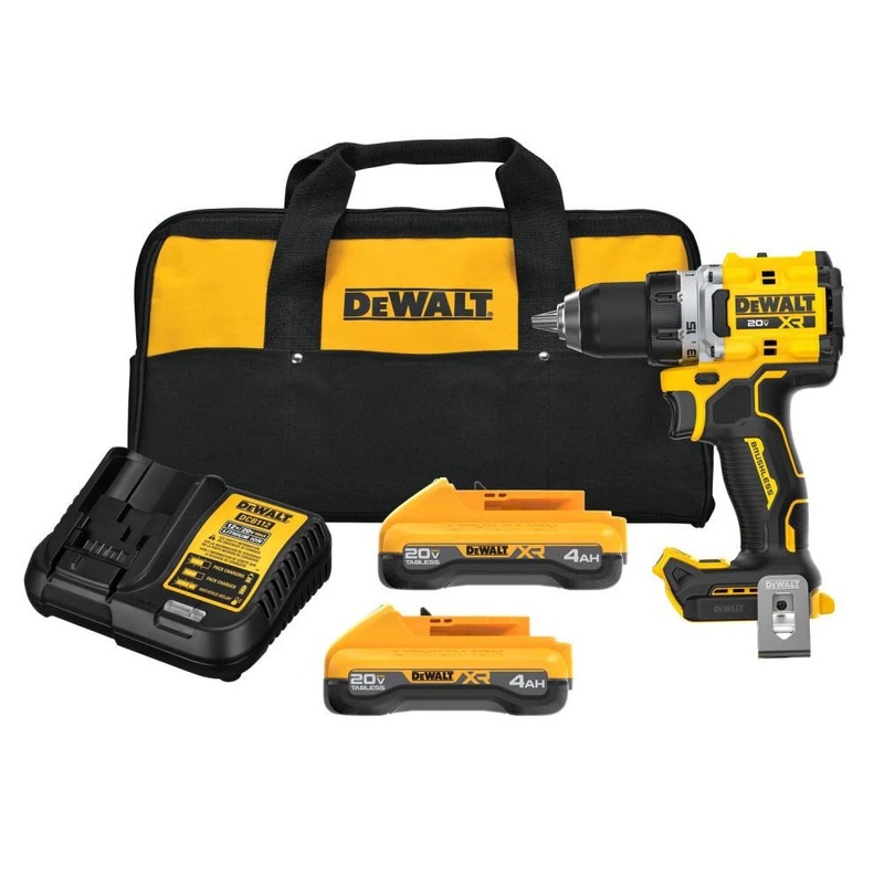 DEWALT 20V MAX* XRBrushless 1/2 in. Drill/Driver KitDEWALT POWERPACK Batteries 20V MAX* 1/2 Hammer Drill/Driver Kit DCD801QQ2