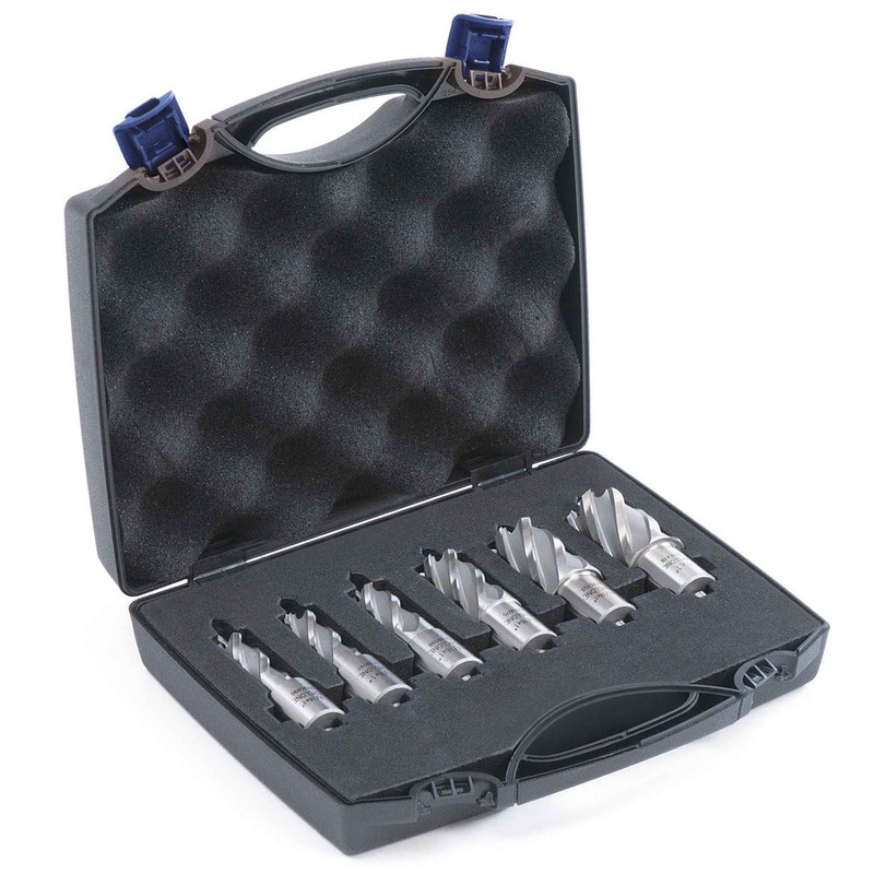 EVOLUTION 6 PC. 2 Depth Annular HSS Mag Drill Cutter Set 9/16 To 1 w/ 3/4 Weldon Shank