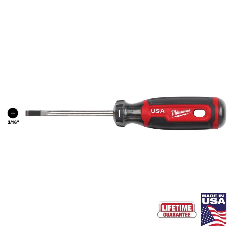 MILWAUKEE 3/16 Cabinet 3 Cushion Grip Screwdriver