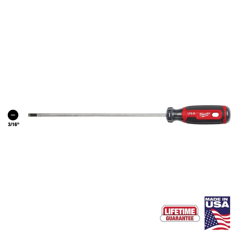 MILWAUKEE 3/16 Cabinet 8 Cushion Grip Screwdriver