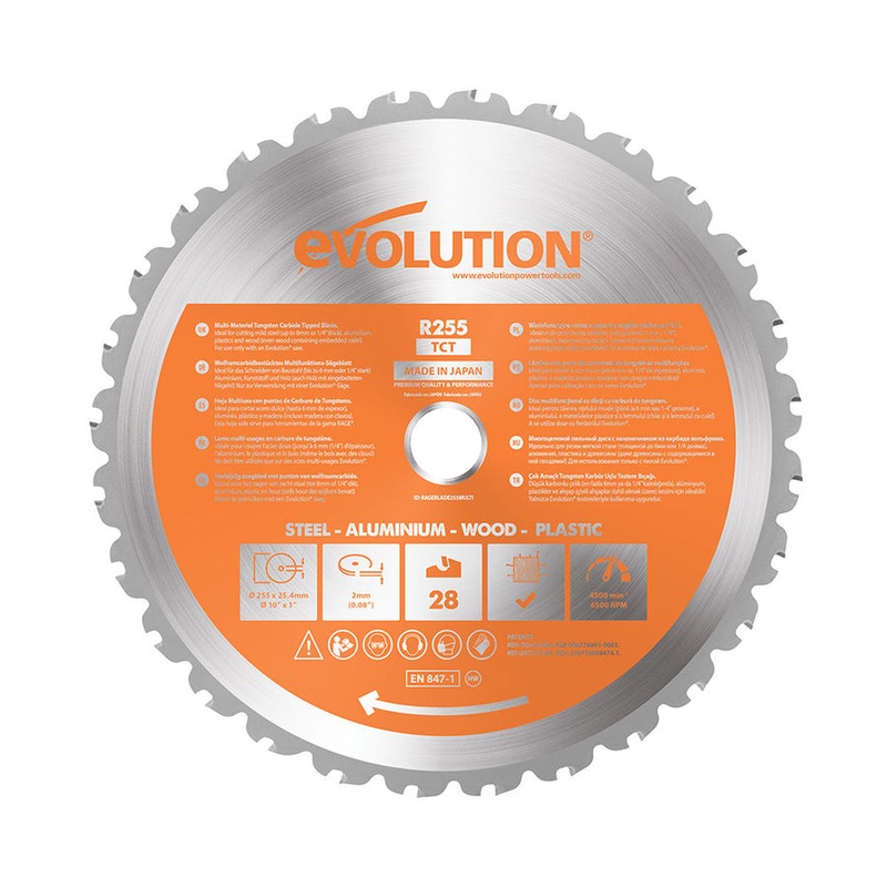 EVOLUTION 10 28T, 1 Arbor, Tungsten Carbide Tipped Multi-Material Cutting Blade