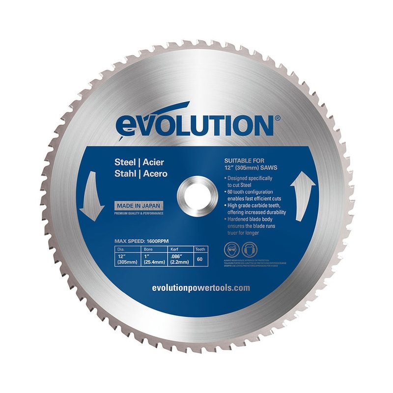 EVOLUTION 12 52T, 1 Arbor, Tungsten Carbide Tipped Mild Steel & Ferrous Metal Cutting Blade