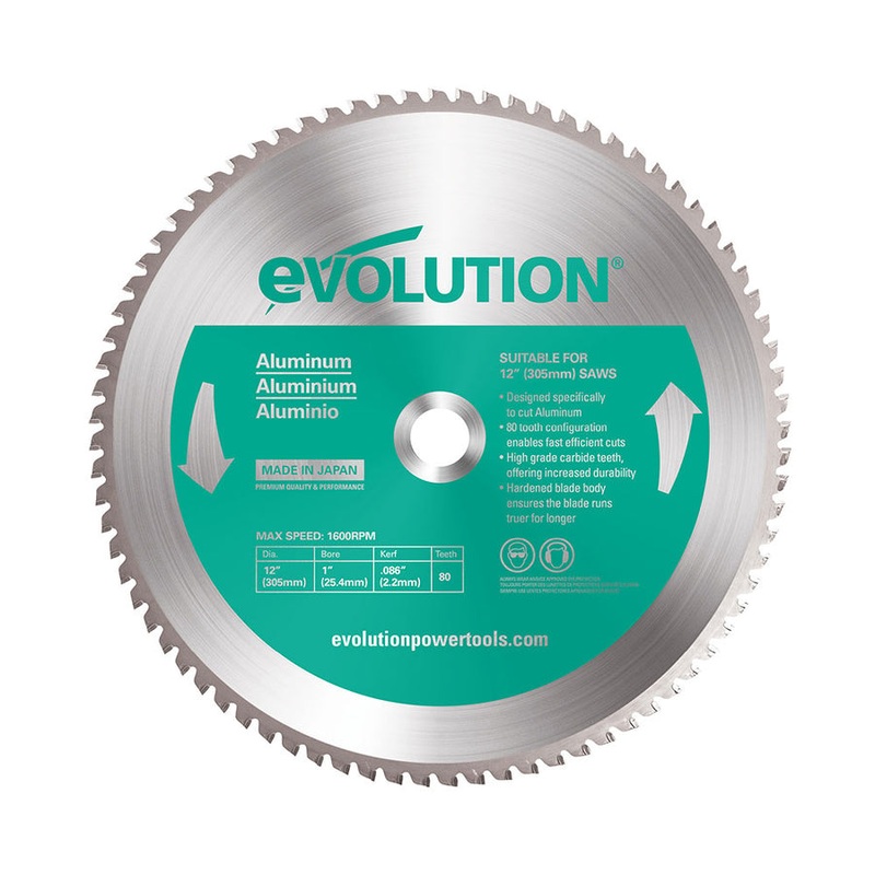 EVOLUTION 12 80T, 1 Arbor, Tungsten Carbide Tipped Aluminum & Non-Ferrous Metal Cutting Blade
