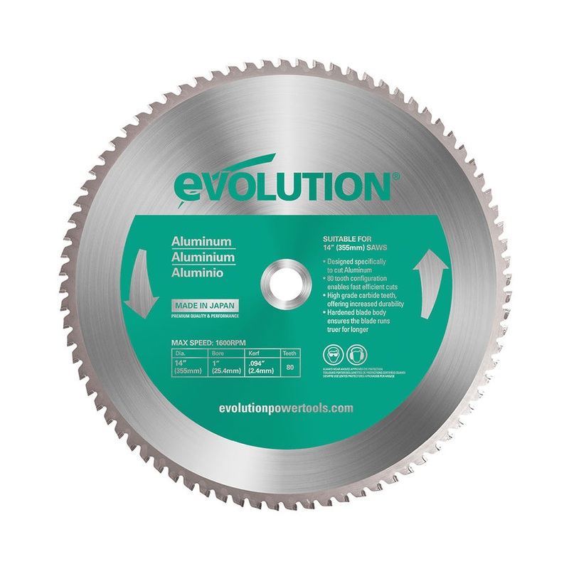 EVOLUTION 14 80T, 1 Arbor, Tungsten Carbide Tipped Aluminum & Non-Ferrous Metal Cutting Blade