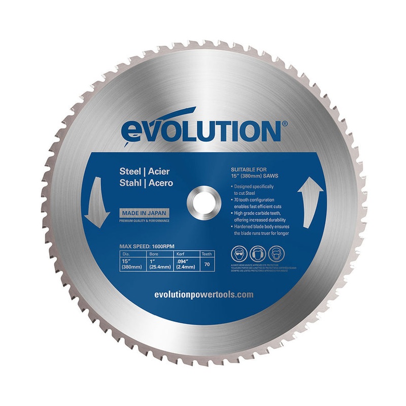EVOLUTION 15 70T, 1 Arbor, Tungsten Carbide Tipped Mild Steel & Ferrous Metal Cutting Blade
