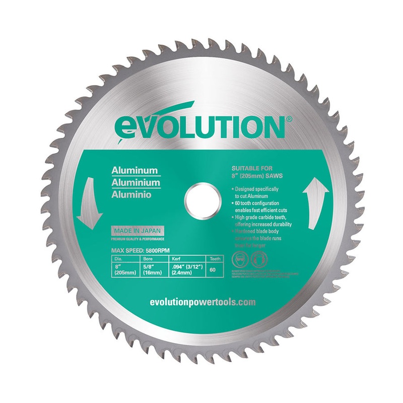 EVOLUTION 8 60T, 25/32 Arbor, Tungsten Carbide Tipped Aluminum & Non-Ferrous Metal Cutting Blade