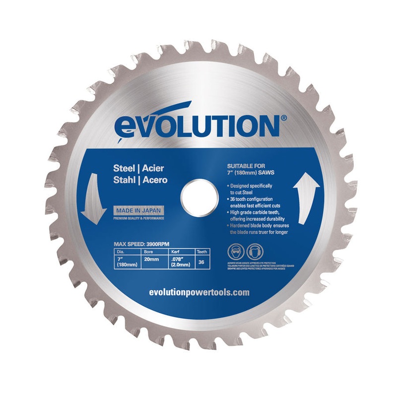 EVOLUTION 7 36T, 25/32 Arbor, Tungsten Carbide Tipped Mild Steel & Ferrous Metal Cutting Blade