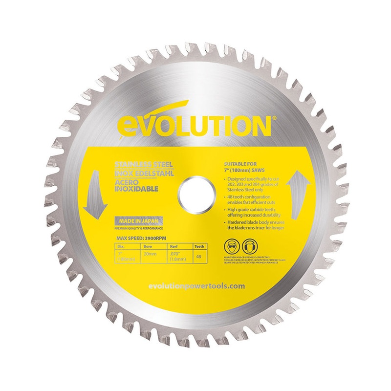 EVOLUTION 7 48T, 25/32 Arbor, Tungsten Carbide Tipped Stainless Steel Cutting Blade