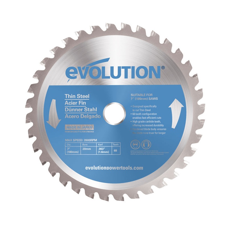 EVOLUTION 7 68T, 25/32 Arbor, Tungsten Carbide Tipped Thin Steel & Ferrous Metal Cutting Blade