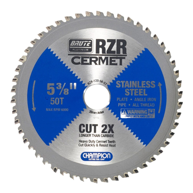 CHAMPION 5-3/8 50T Brute RZR Cermet Circular Saw Blade