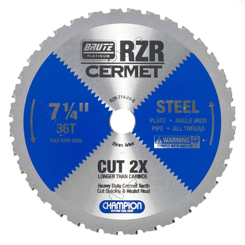 CHAMPION 7-1/4 36T Brute RZR Cermet Circular Saw Blade