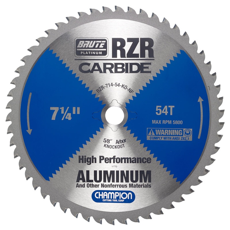 CHAMPION 7-1/4 54T Brute RZR Carbide Circular Saw Blade