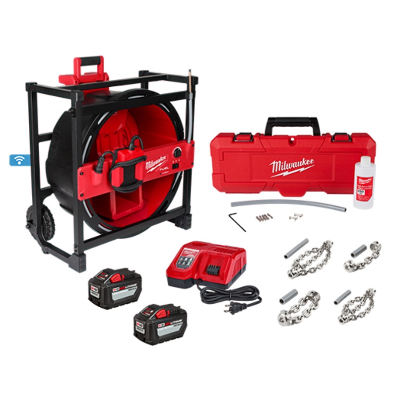 MILWAUKEE M18 FUEL High Speed Chain Snake Kit For 1-1/2  4 Pipes