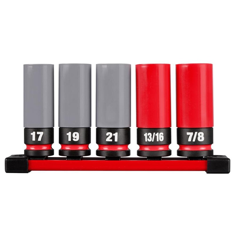 MILWAUKEE SHOCKWAVE IMPACT DUTY 1/2 Drive SAE & Metric 5 PC. Lug Nut Wheel Socket Set
