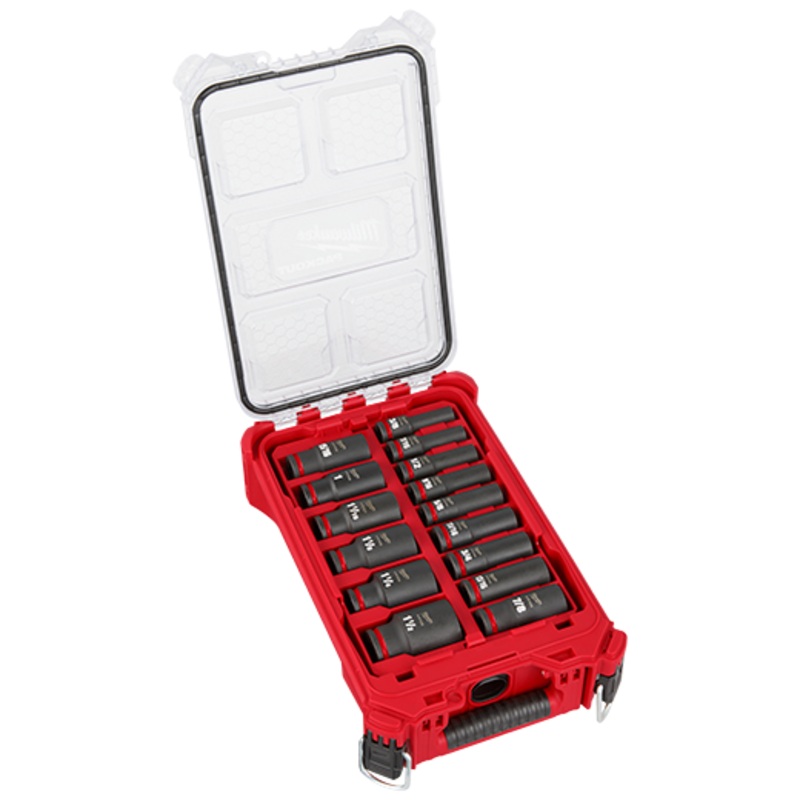 MILWAUKEE 15 PC. SHOCKWAVE IMPACT DUTY Socket 1/2 Dr SAE PACKOUT Set