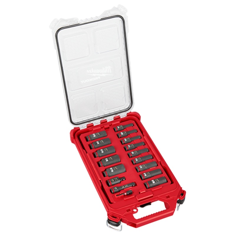 MILWAUKEE 17 PC. SHOCKWAVE IMPACT DUTY Socket 3/8 Dr SAE PACKOUT Set