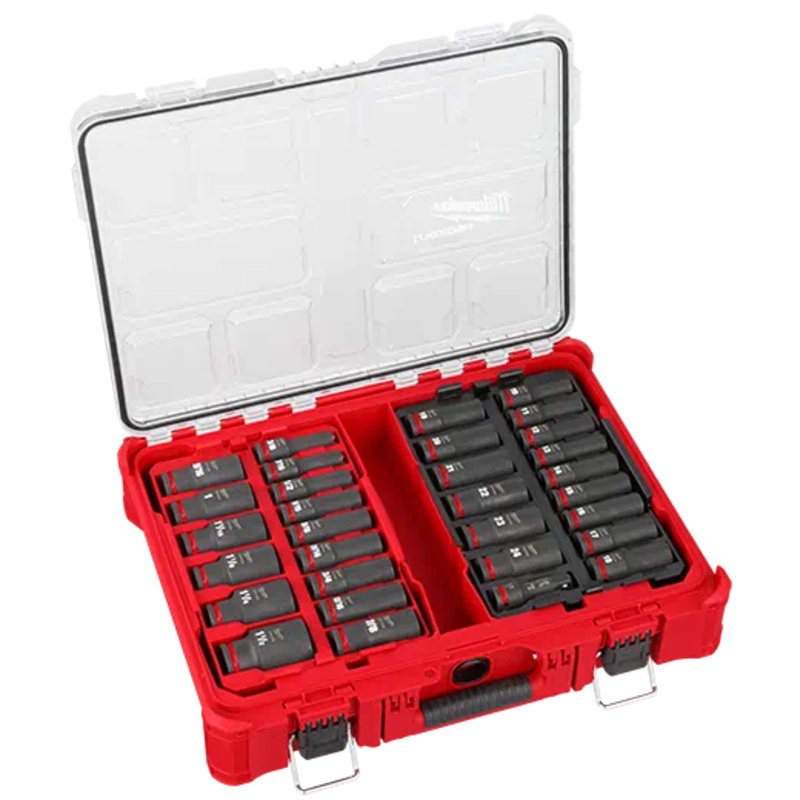 MILWAUKEE 31 PC. SHOCKWAVE IMPACT DUTY Socket 1/2 Dr PACKOUT Set