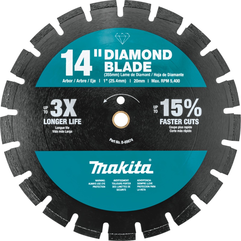 MAKITA 14 Diamond Blade, Segmented, Dual Purpose