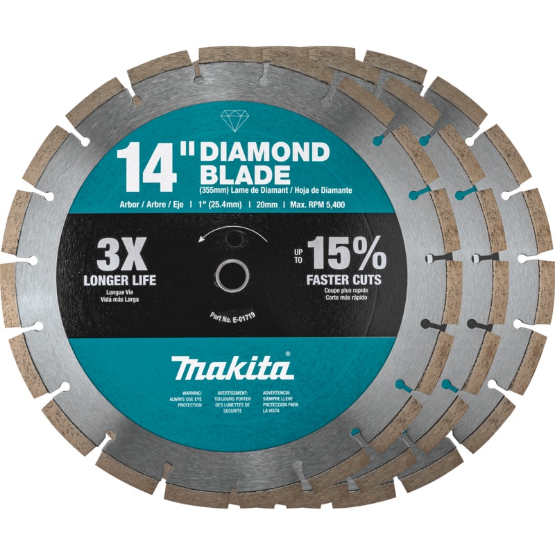 MAKITA 14 Diamond Blade, Segmented, General Purpose, Contractor (3 PACK)