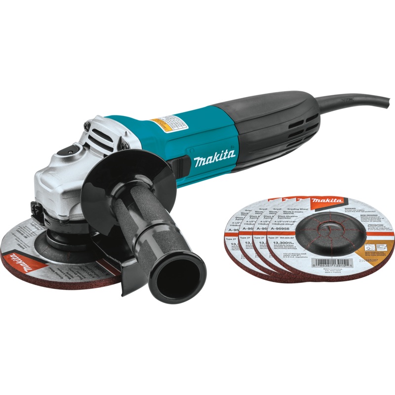 MAKITA 41/2 Angle Grinder, w/ 5 Wheels