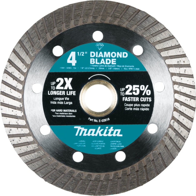 MAKITA 41/2 Diamond Blade, Turbo, Hard Material