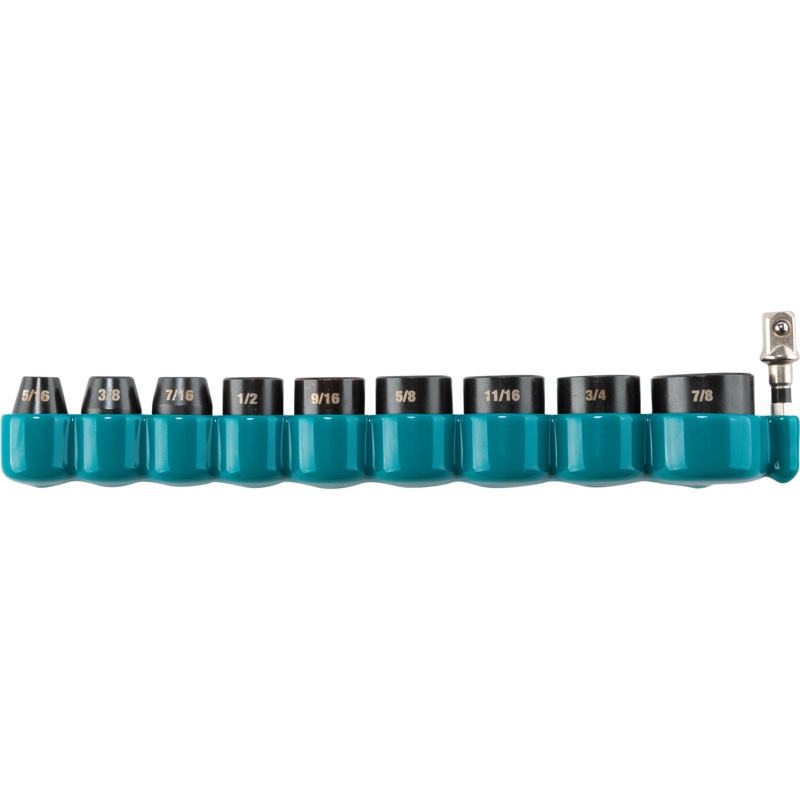 MAKITA IMPACT XPS 10 PC. 3/8 Drive 6Point SAE Impact Socket Set w/ Standard Socket Adapter