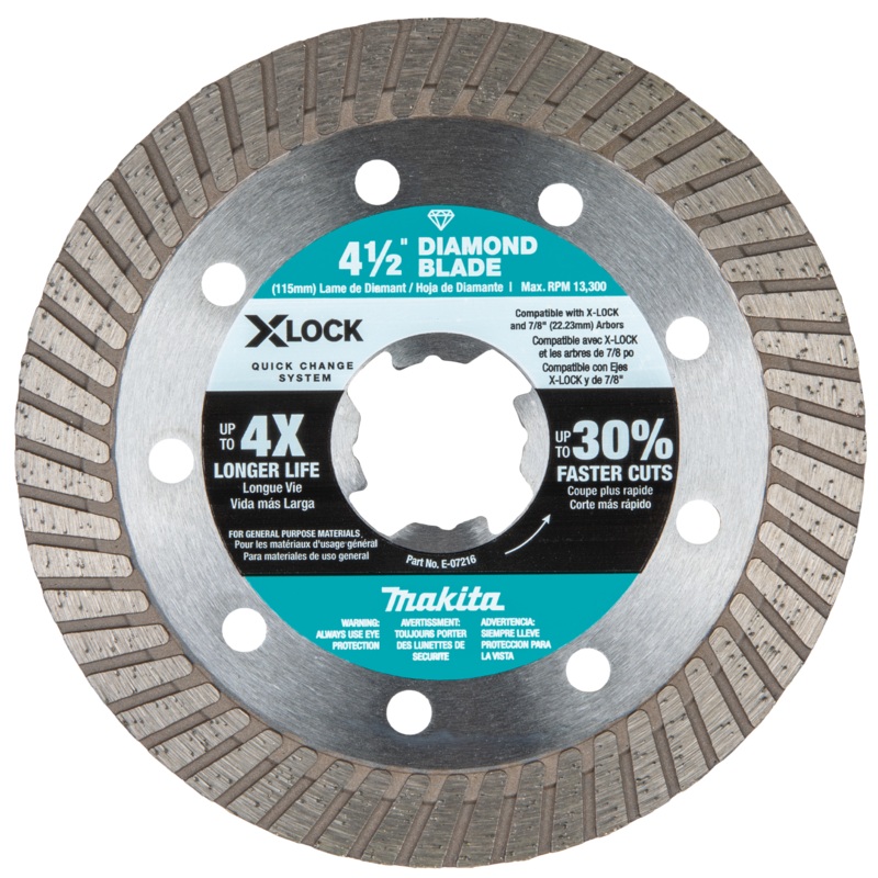 MAKITA XLOCK 41/2 Turbo Rim Diamond Blade For Masonry Cutting