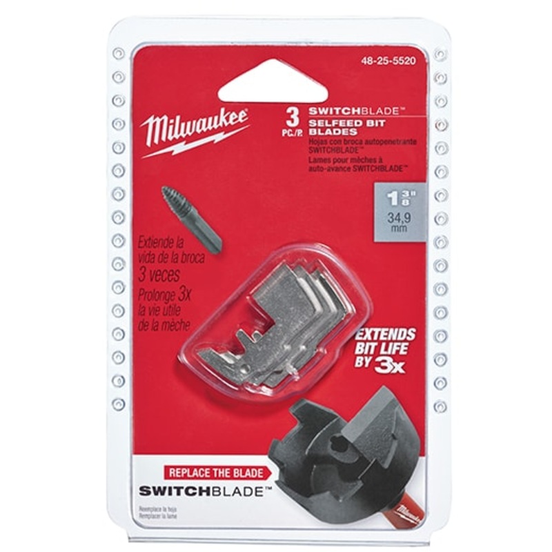 MILWAUKEE 1-3/8 SWITCHBLADE Replacement Blades 3PK