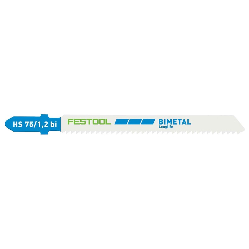 FESTOOL Jig Saw Blade METAL STEEL/STAINLESS STEEL HS 75/1,2 BI/5 (5 PACK)
