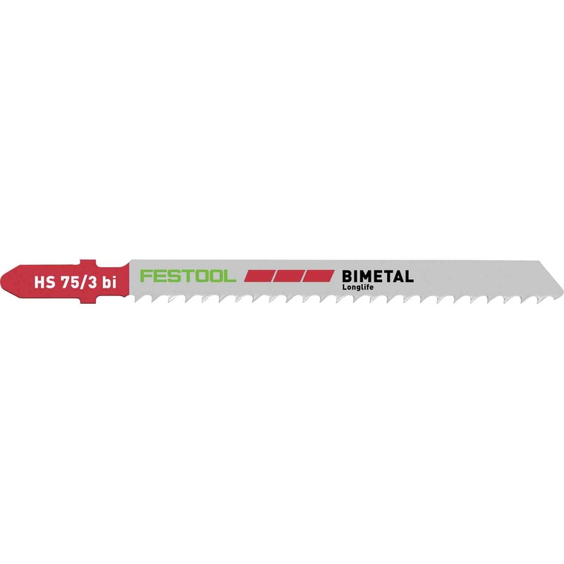 FESTOOL Jig Saw Blade PLASTICS SOLID MATERIAL HS 75/3 BI/5 (5 PACK)