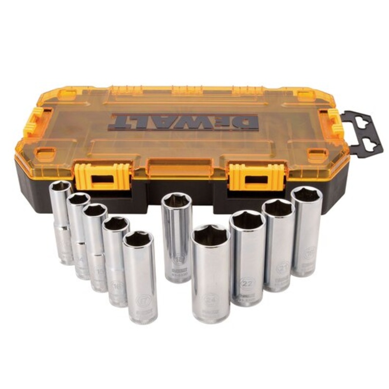 DEWALT 10 PC. 1/2 Drive Deep Metric Socket Set