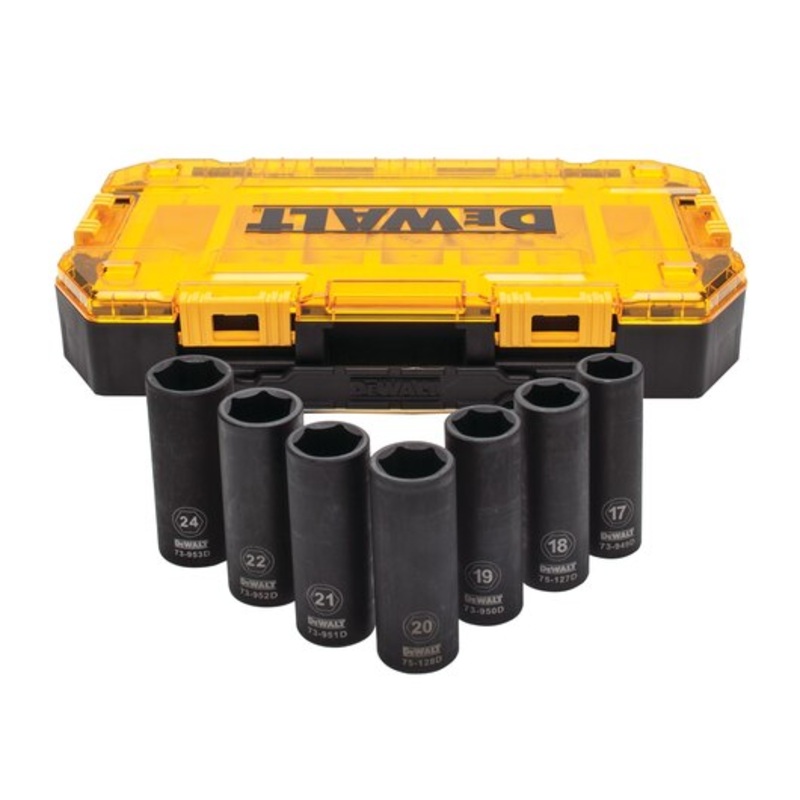 DEWALT 7 PC. 1/2 Drive Deep Impact Metric Socket Set