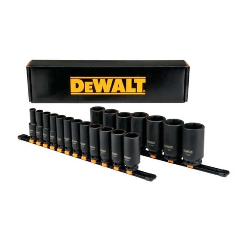 DEWALT 19 PC. 1/2 Drive Deep Impact Socket Set – 6 Point