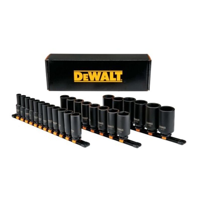 DEWALT 26 PC. 1/2 Drive Deep Metric Impact Socket Set – 6 Point