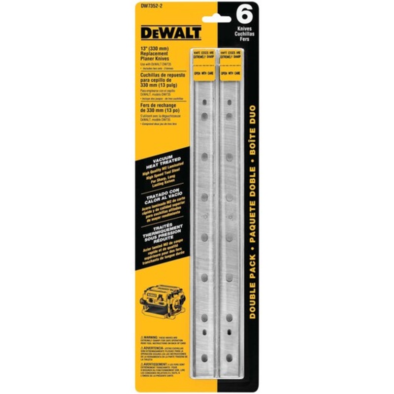 DEWALT 13 Vacuum Heat Treated Double Sided Replacement Planer Knives (2 PK)