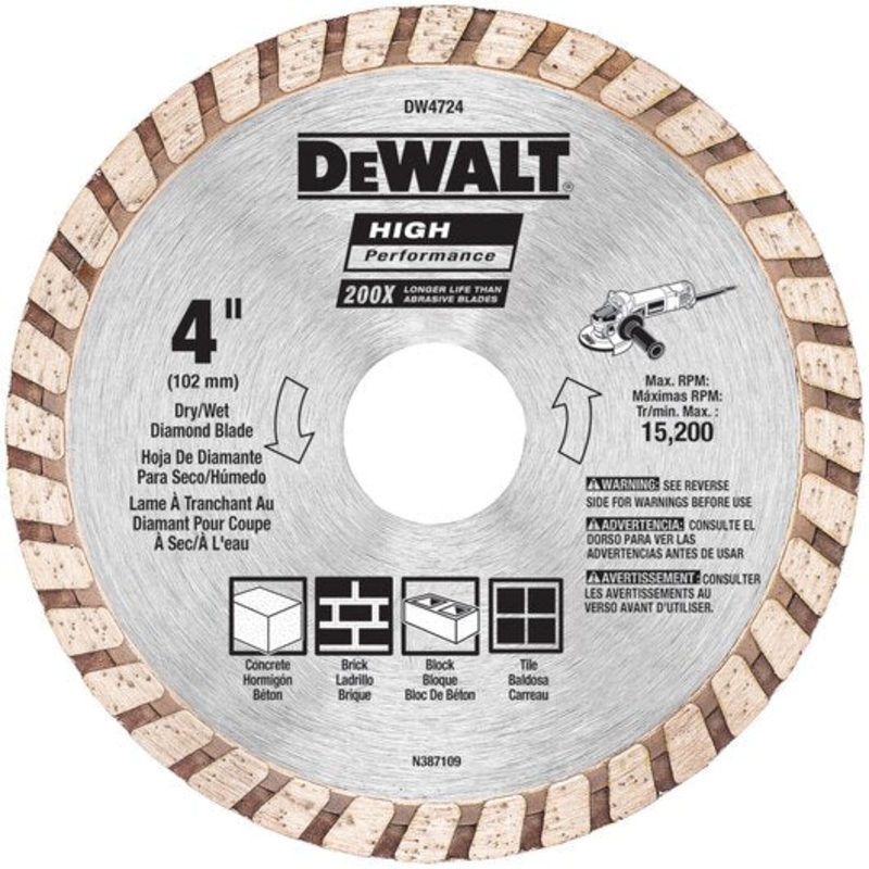 DEWALT 4-1/2 High Performance Diamond Masonry Blade