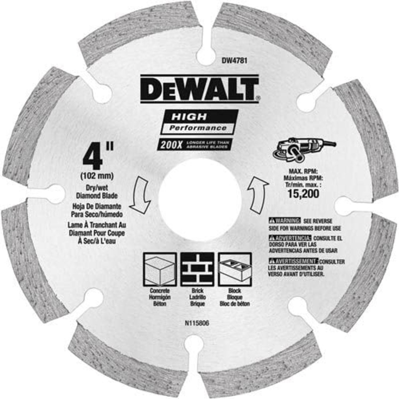 DEWALT 4 1/2 HP Segmented Diamond Blade
