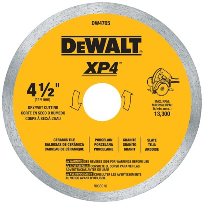 DEWALT 4-3/8 x .060 Porcelain Tile Blade Wet/Dry