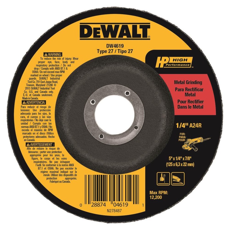 DEWALT 5 x 1/4 x 7/8 High Performance Metal Grinding Wheel