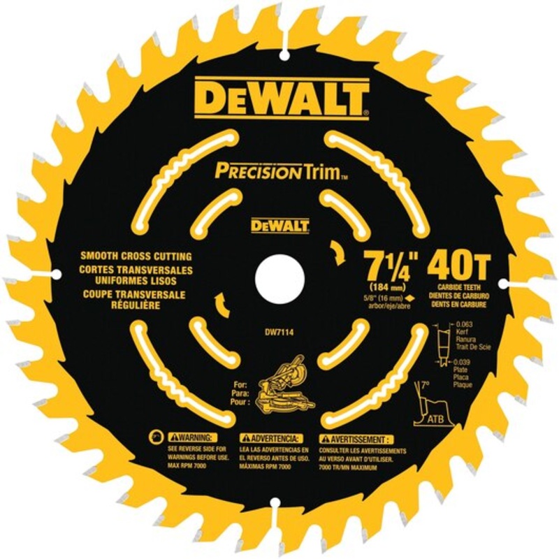 DEWALT 7-1/4 Precision Trim Miter Saw Blade