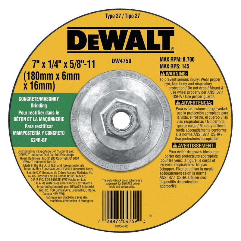 DEWALT 7 x 1/4 x 5/8-11 Masonry Grinding