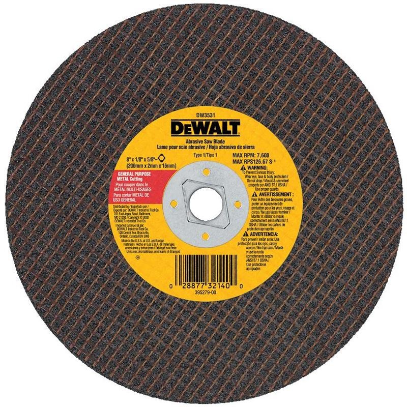 DEWALT 8 x 1/8 x 5/8 Diamond Drive Metal Cutting Blade