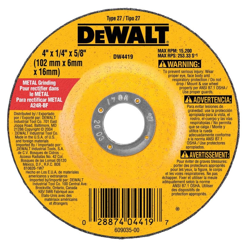 DEWALT HP Metal Grinding Wheels Type 27