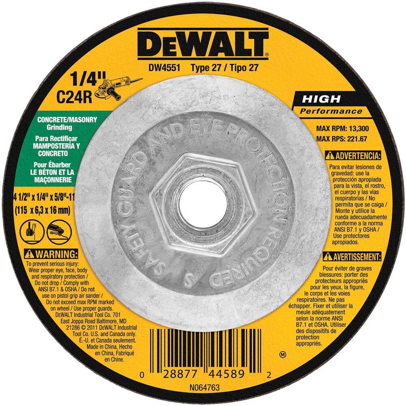 DEWALT Masonry Grinding (4-1/2 x 1/4 x 5/8-11)