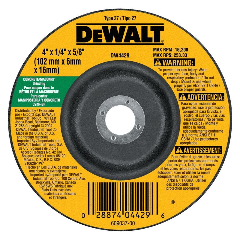 DEWALT Masonry Grinding Wheels Type 27