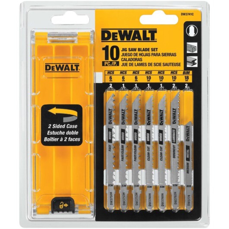DEWALT T-Shank Jig Saw Blade Set w/ Case (10 PC.)