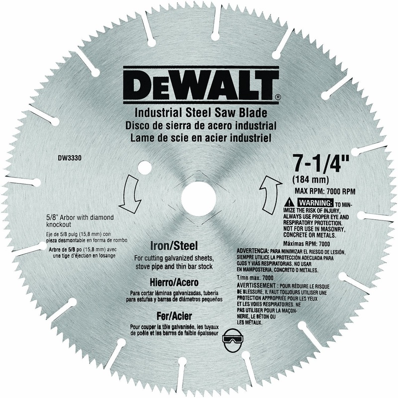 DEWALT 7-1/4 16 Slot Iron/Steel Blade