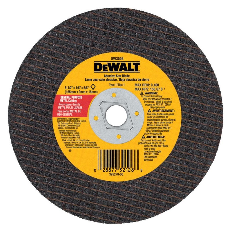 DEWALT HP Metal Cutting Abrasive Saw Blades Type 1