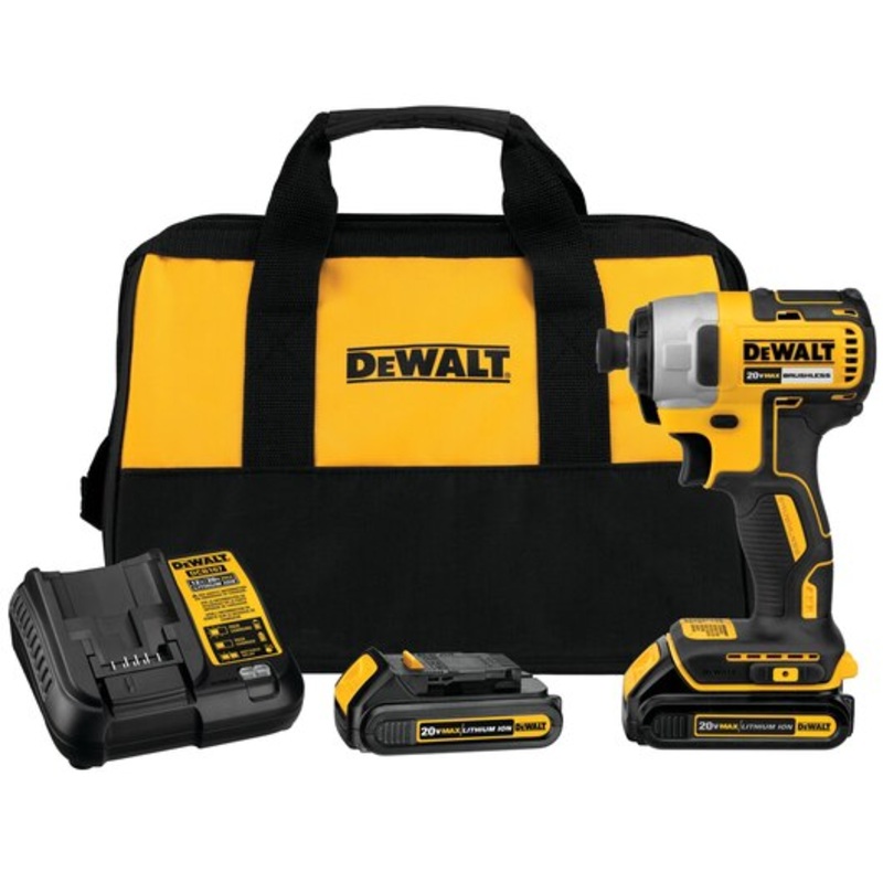 DEWALT 20V MAX* Brushless 1/4 Cordless Impact Driver Kit